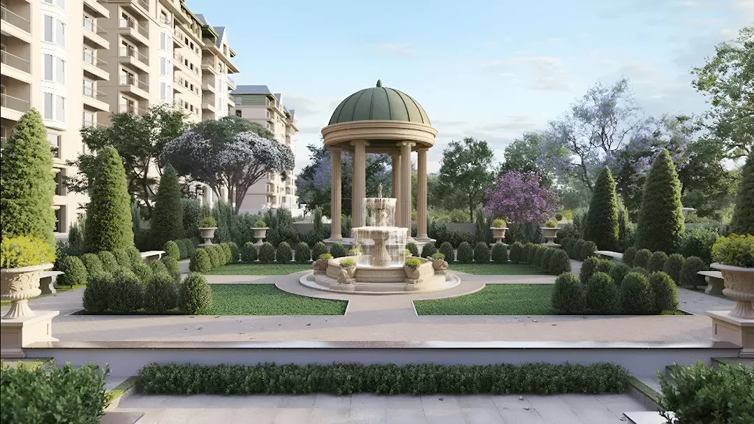 Sobha-Victoria-Park-Apartments-in-Off-Hennur-Main-Road-Bangalore-Courtyard-View